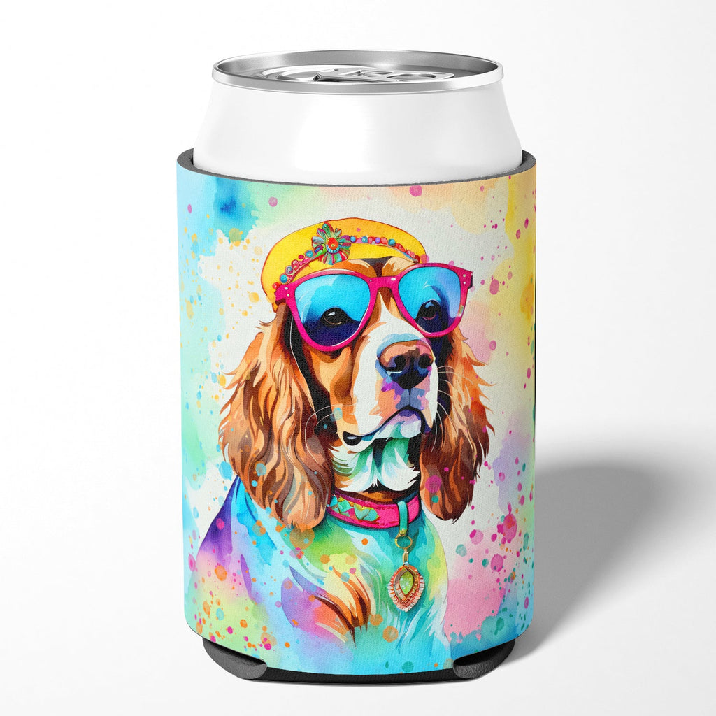 Cavalier Spaniel Hippie Dawg Can or Bottle Hugger Cooler Sleeve for Standard 12 oz Cans, Insulated Foam Beer & Soda Can Hugger Reusable