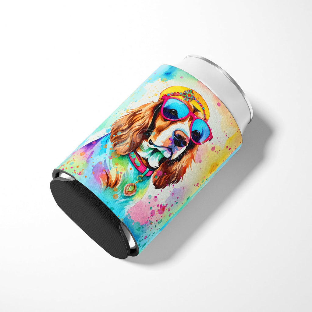 Cavalier Spaniel Hippie Dawg Can or Bottle Hugger Cooler Sleeve for Standard 12 oz Cans, Insulated Foam Beer & Soda Can Hugger Reusable