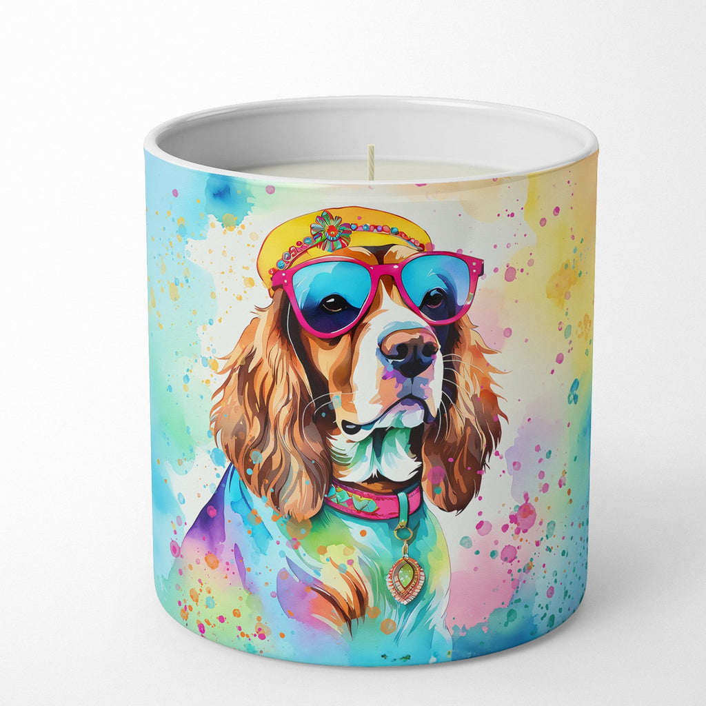 Cavalier Spaniel Hippie Dawg Decorative Soy Candle Nature Soy Wax Essential Oil Home Decor Ideal for Bedroom Kitchen Bath Office Gift, 10 oz