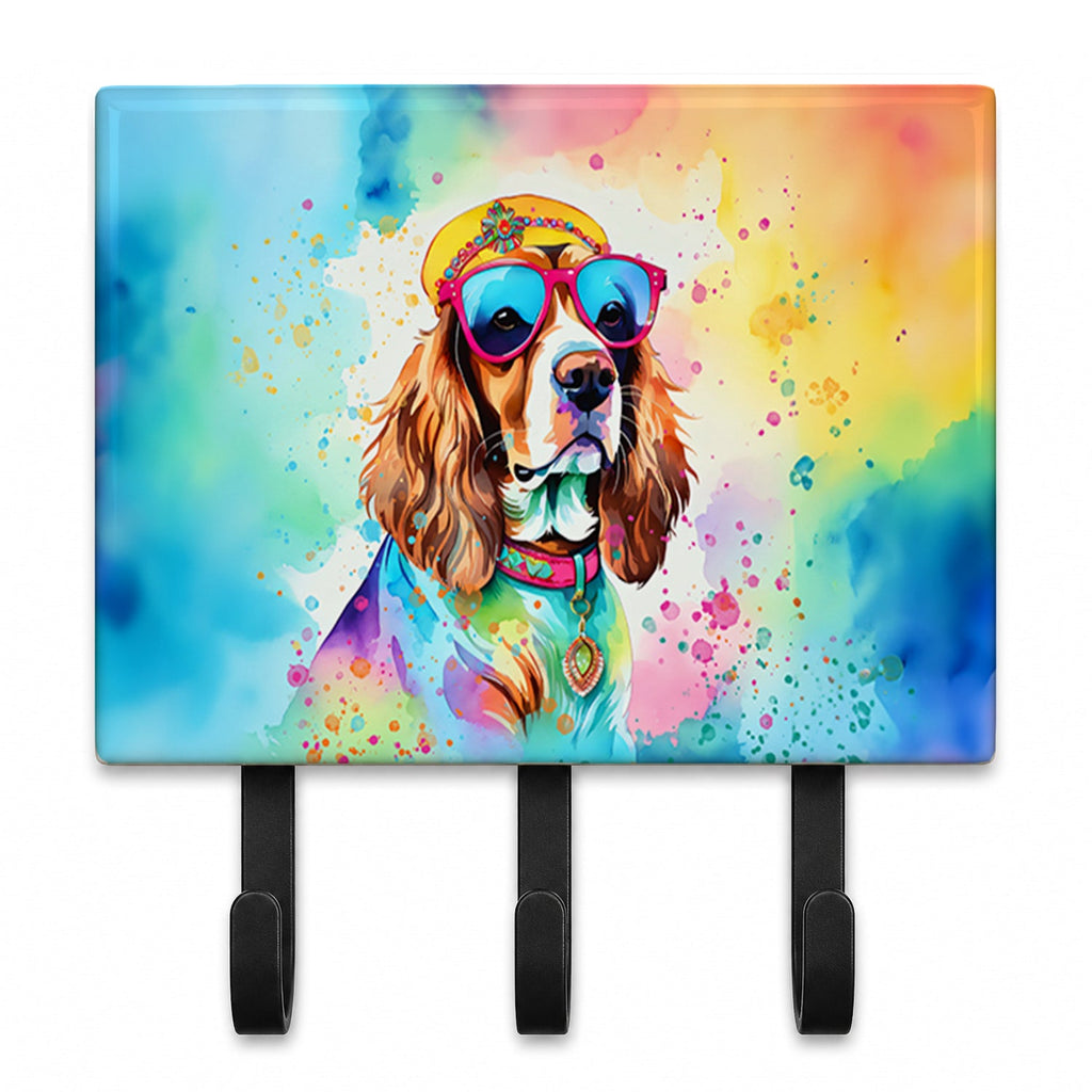 Cavalier Spaniel Hippie Dawg Leash or Key Holder Wall Hooks, Coat Rack Wall Mount, for Hanging Keys, Towels, Aprons, Leashes