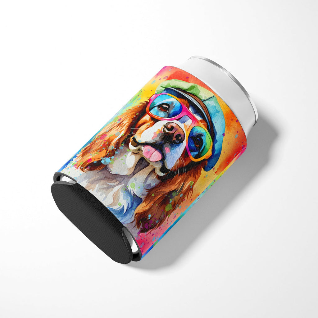 Cavalier Spaniel Hippie Dawg Can or Bottle Hugger Cooler Sleeve for Standard 12 oz Cans, Insulated Foam Beer & Soda Can Hugger Reusable