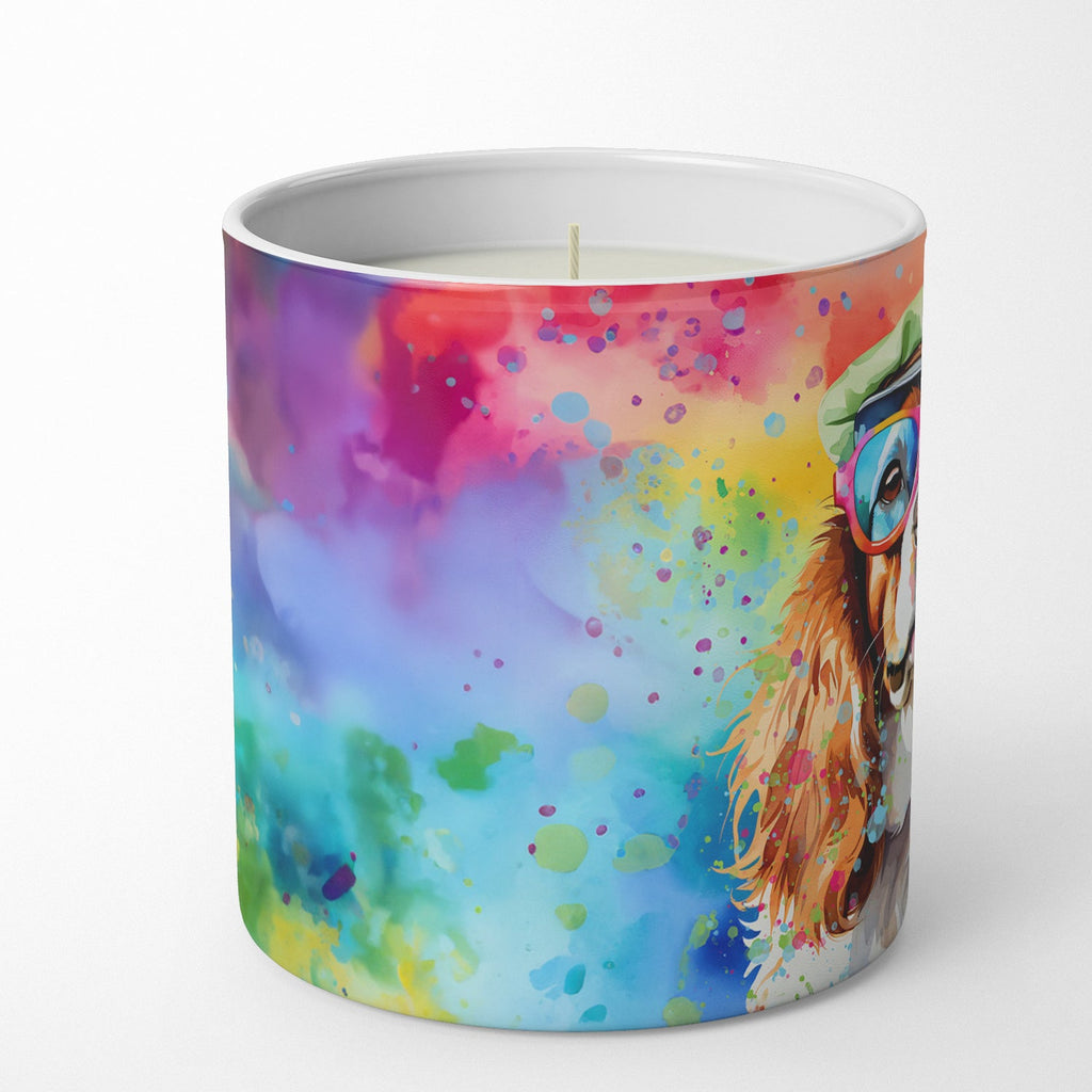 Cavalier Spaniel Hippie Dawg Decorative Soy Candle Nature Soy Wax Essential Oil Home Decor Ideal for Bedroom Kitchen Bath Office Gift, 10 oz