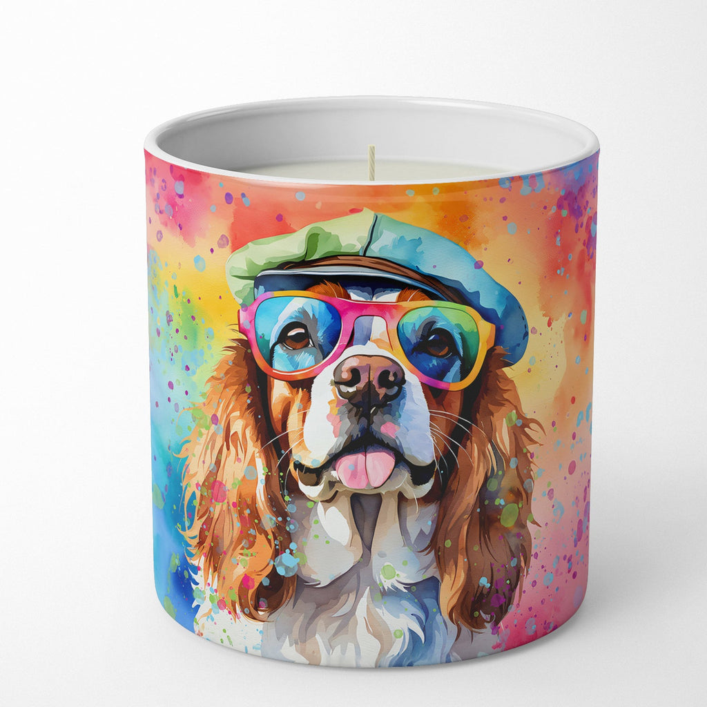 Cavalier Spaniel Hippie Dawg Decorative Soy Candle Nature Soy Wax Essential Oil Home Decor Ideal for Bedroom Kitchen Bath Office Gift, 10 oz