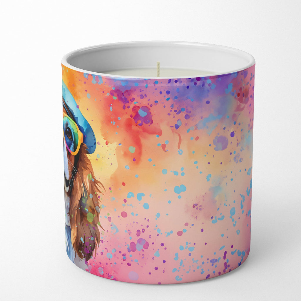 Cavalier Spaniel Hippie Dawg Decorative Soy Candle Nature Soy Wax Essential Oil Home Decor Ideal for Bedroom Kitchen Bath Office Gift, 10 oz