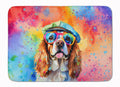 Cavalier Spaniel Hippie Dawg Memory Foam Kitchen Mat Machine Washable Anti-Fatigue Cushion Comfort Bath or Kitchen Rug