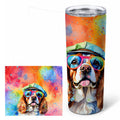 Cavalier Spaniel Hippie Dawg Stainless Steel Skinny Tumbler 20 oz Vacuum Double Walled Reusable Insulated Travel Cup