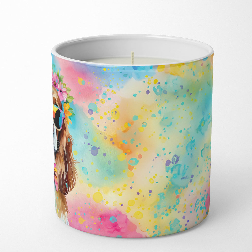 Cavalier Spaniel Hippie Dawg Decorative Soy Candle Nature Soy Wax Essential Oil Home Decor Ideal for Bedroom Kitchen Bath Office Gift, 10 oz