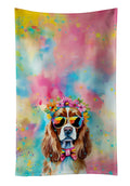 Cavalier Spaniel Hippie Dawg Kitchen Towel Velour Plush Front and Cotton Loop Back Machine Washable