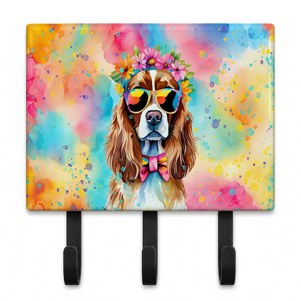 Cavalier Spaniel Hippie Dawg Leash or Key Holder Wall Hooks, Coat Rack Wall Mount, for Hanging Keys, Towels, Aprons, Leashes