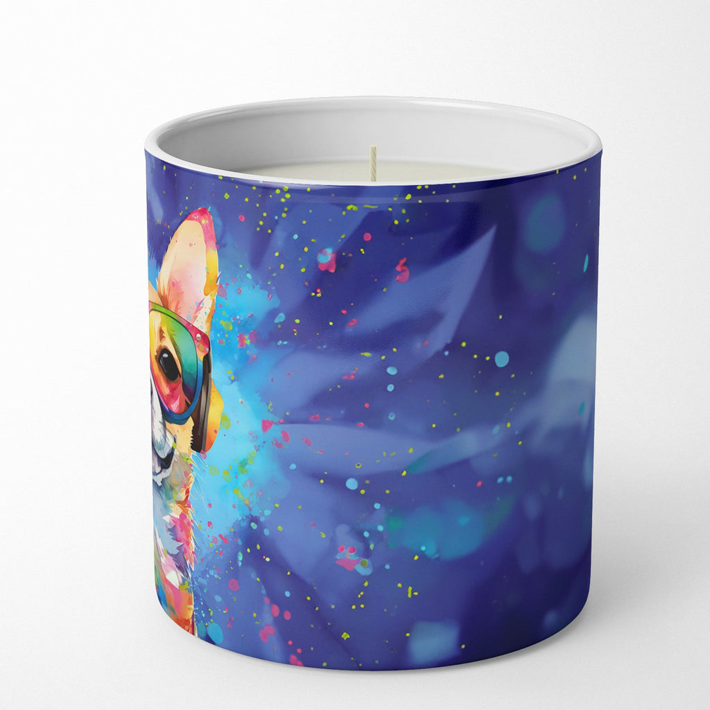 Chihuahua Hippie Dawg Decorative Soy Candle Nature Soy Wax Essential Oil Home Decor Ideal for Bedroom Kitchen Bath Office Gift, 10 oz