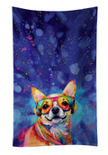 Chihuahua Hippie Dawg Kitchen Towel Velour Plush Front and Cotton Loop Back Machine Washable