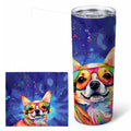 Chihuahua Hippie Dawg Stainless Steel Skinny Tumbler 20 oz Vacuum Double Walled Reusable Insulated Travel Cup