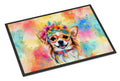 Chihuahua Hippie Dawg Doormat Indoor Outdoor 24H X 36W Front Door Mat Rugs for Entryway, Non Slip Washable Low Pile,