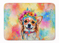 Chihuahua Hippie Dawg Memory Foam Kitchen Mat Machine Washable Anti-Fatigue Cushion Comfort Bath or Kitchen Rug