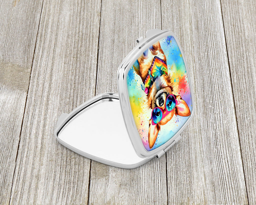 Chihuahua Hippie Dawg Compact Mirror Decorative Travel Makeup Mirror for Women Girls Gifts Pocket Makeup Mirror Folding Handheld