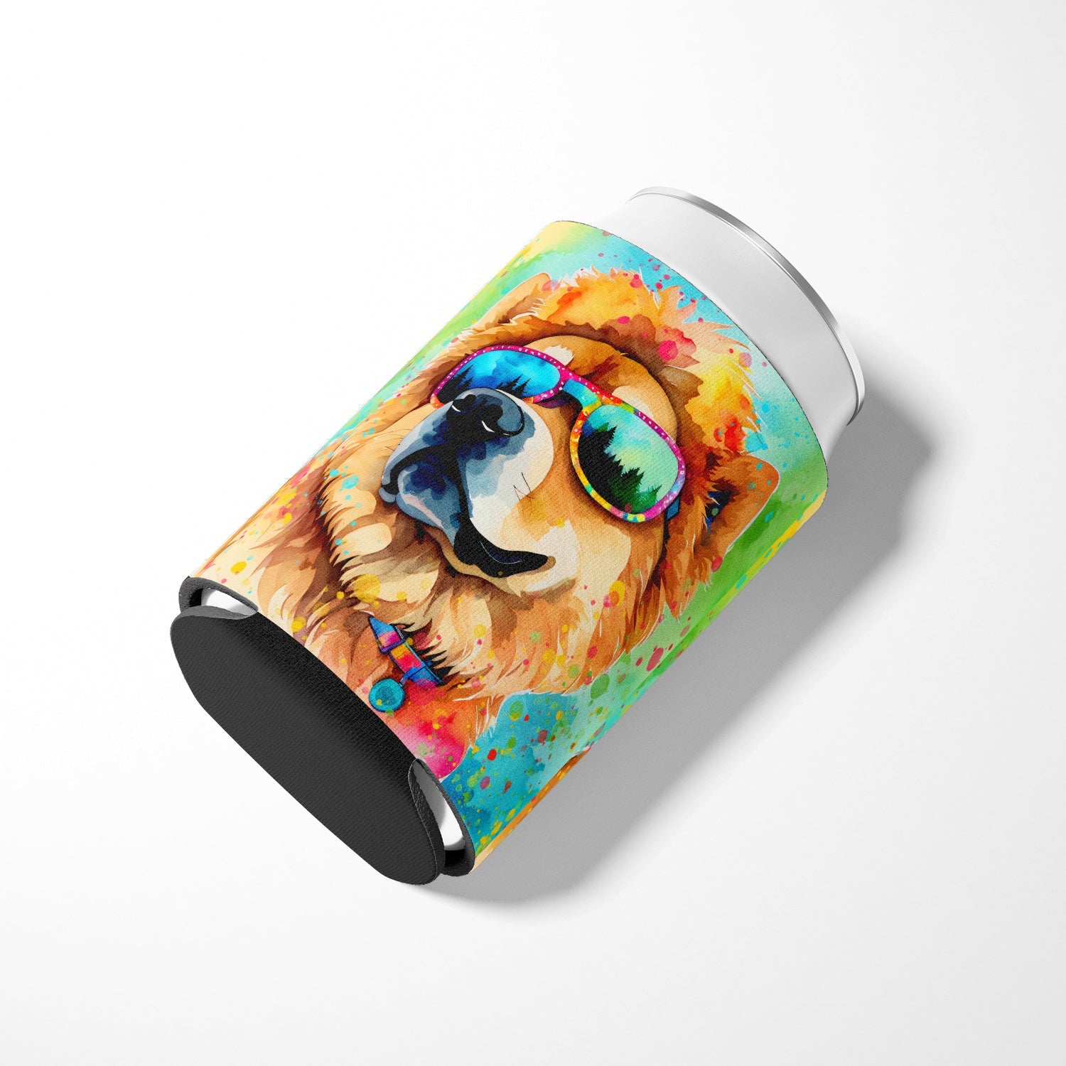 Chow Chow Hippie Dawg Can or Bottle Hugger Cooler Sleeve for Standard 12 oz Cans, Insulated Foam Beer & Soda Can Hugger Reusable