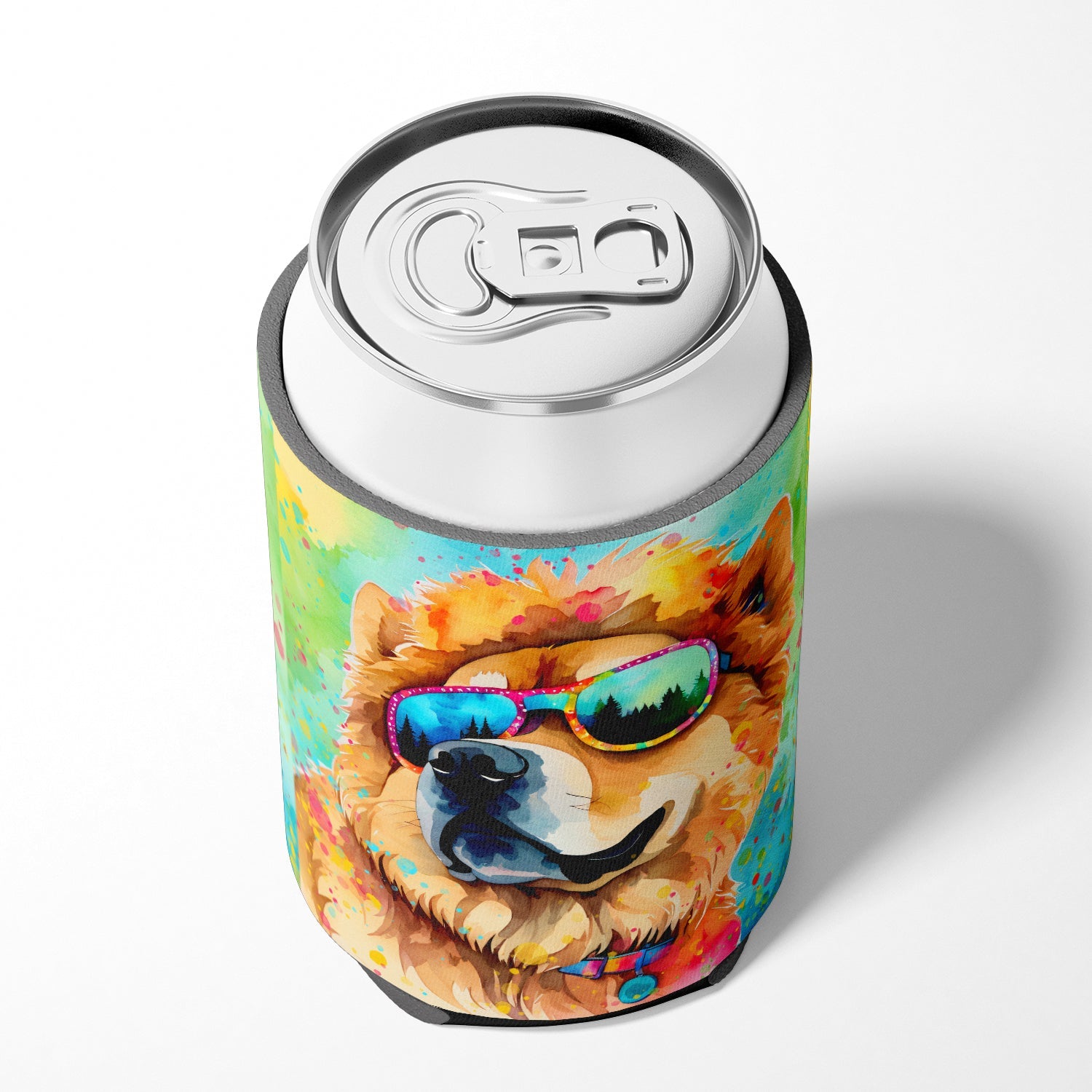 Chow Chow Hippie Dawg Can or Bottle Hugger Cooler Sleeve for Standard 12 oz Cans, Insulated Foam Beer & Soda Can Hugger Reusable