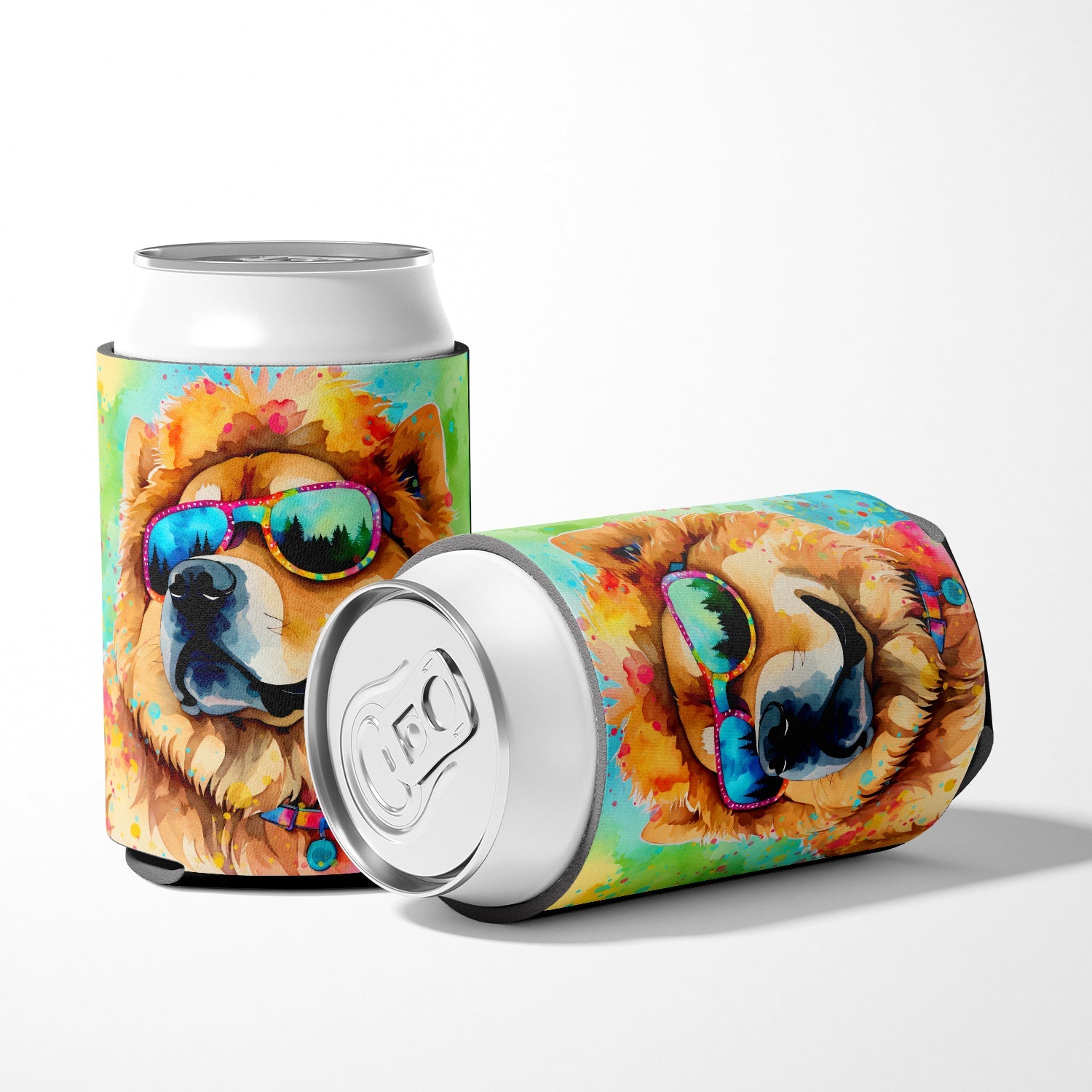 Chow Chow Hippie Dawg Can or Bottle Hugger Cooler Sleeve for Standard 12 oz Cans, Insulated Foam Beer & Soda Can Hugger Reusable