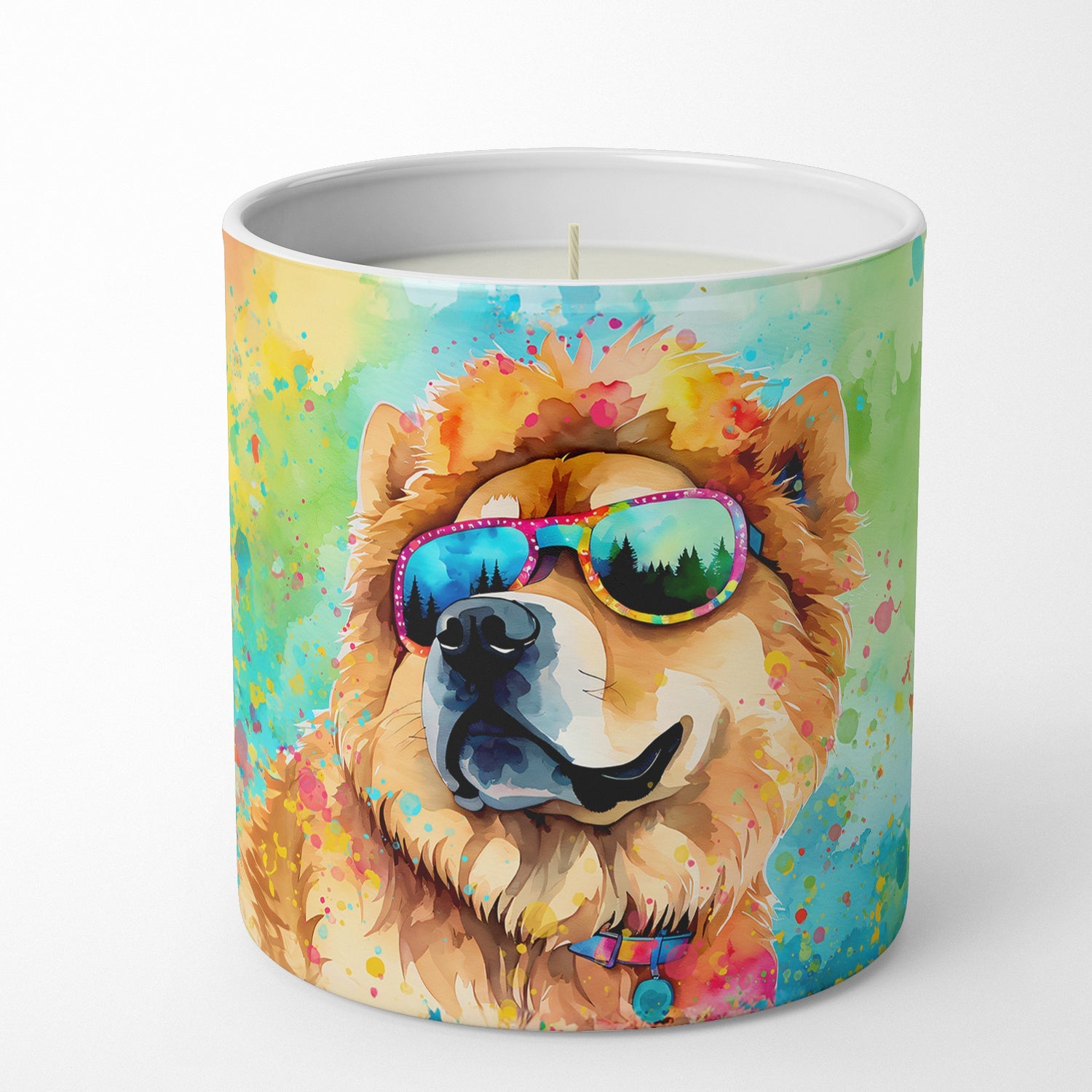 Chow Chow Hippie Dawg Decorative Soy Candle Nature Soy Wax Essential Oil Home Decor Ideal for Bedroom Kitchen Bath Office Gift, 10 oz