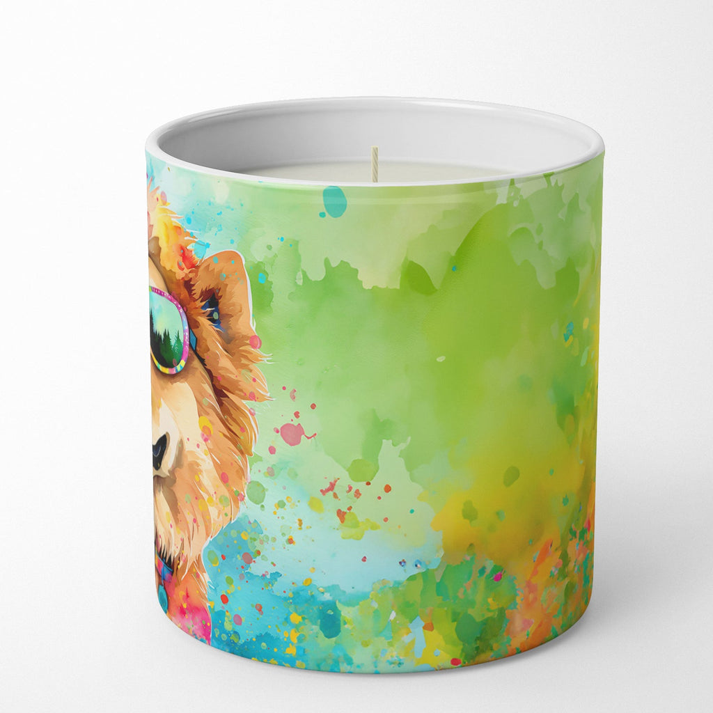 Chow Chow Hippie Dawg Decorative Soy Candle Nature Soy Wax Essential Oil Home Decor Ideal for Bedroom Kitchen Bath Office Gift, 10 oz
