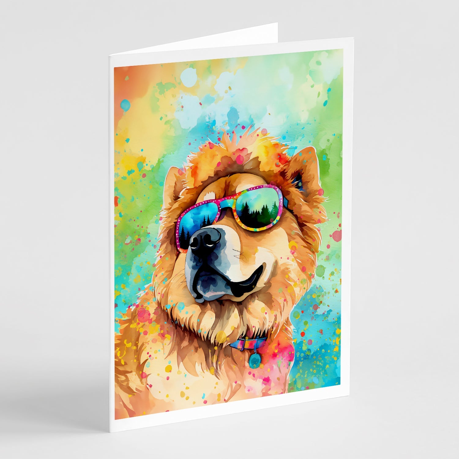 Chow Chow Hippie Dawg Greeting Cards Pack of 8 Blank Cards with Envelopes Whimsical A7 Size 5x7