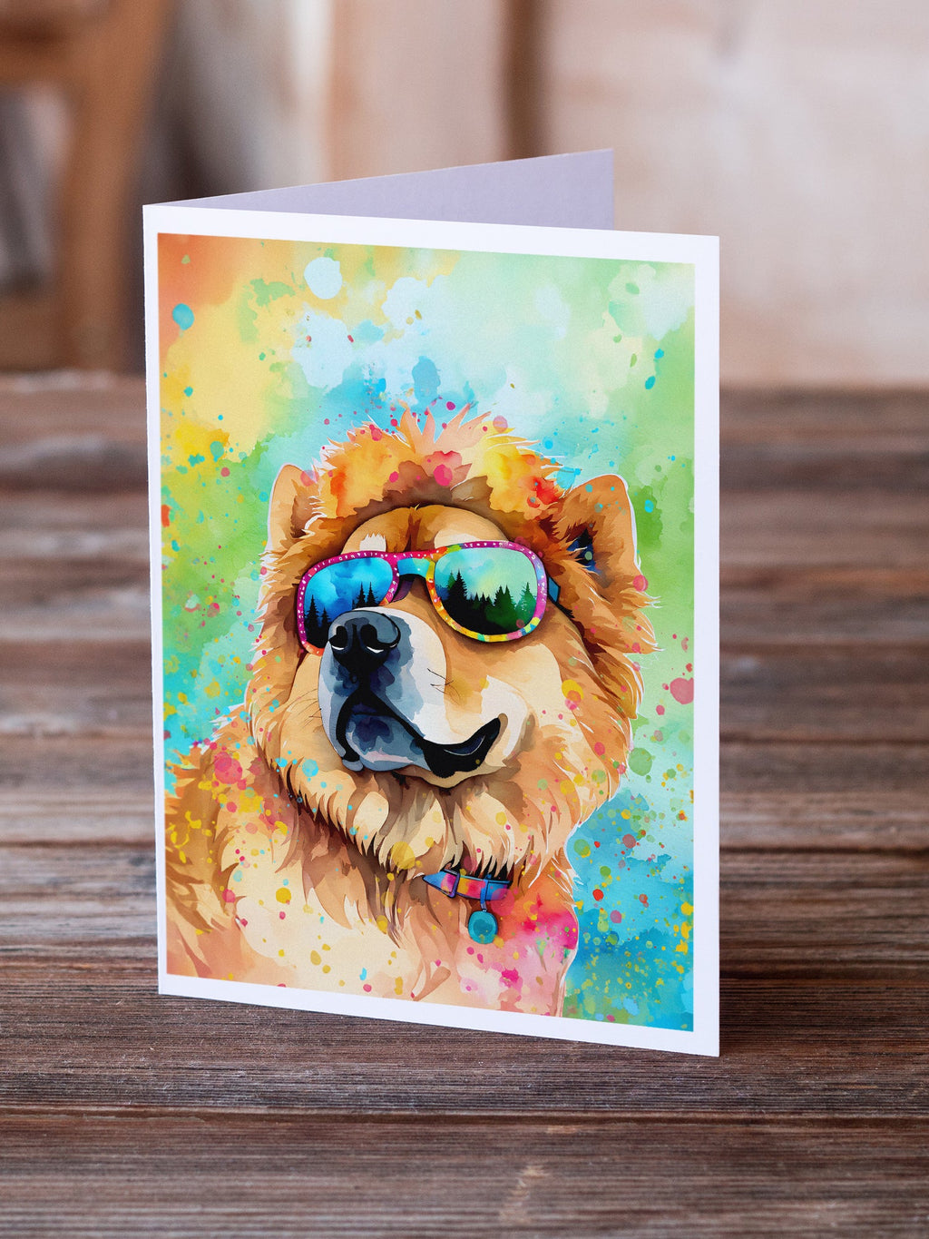 Chow Chow Hippie Dawg Greeting Cards Pack of 8 Blank Cards with Envelopes Whimsical A7 Size 5x7