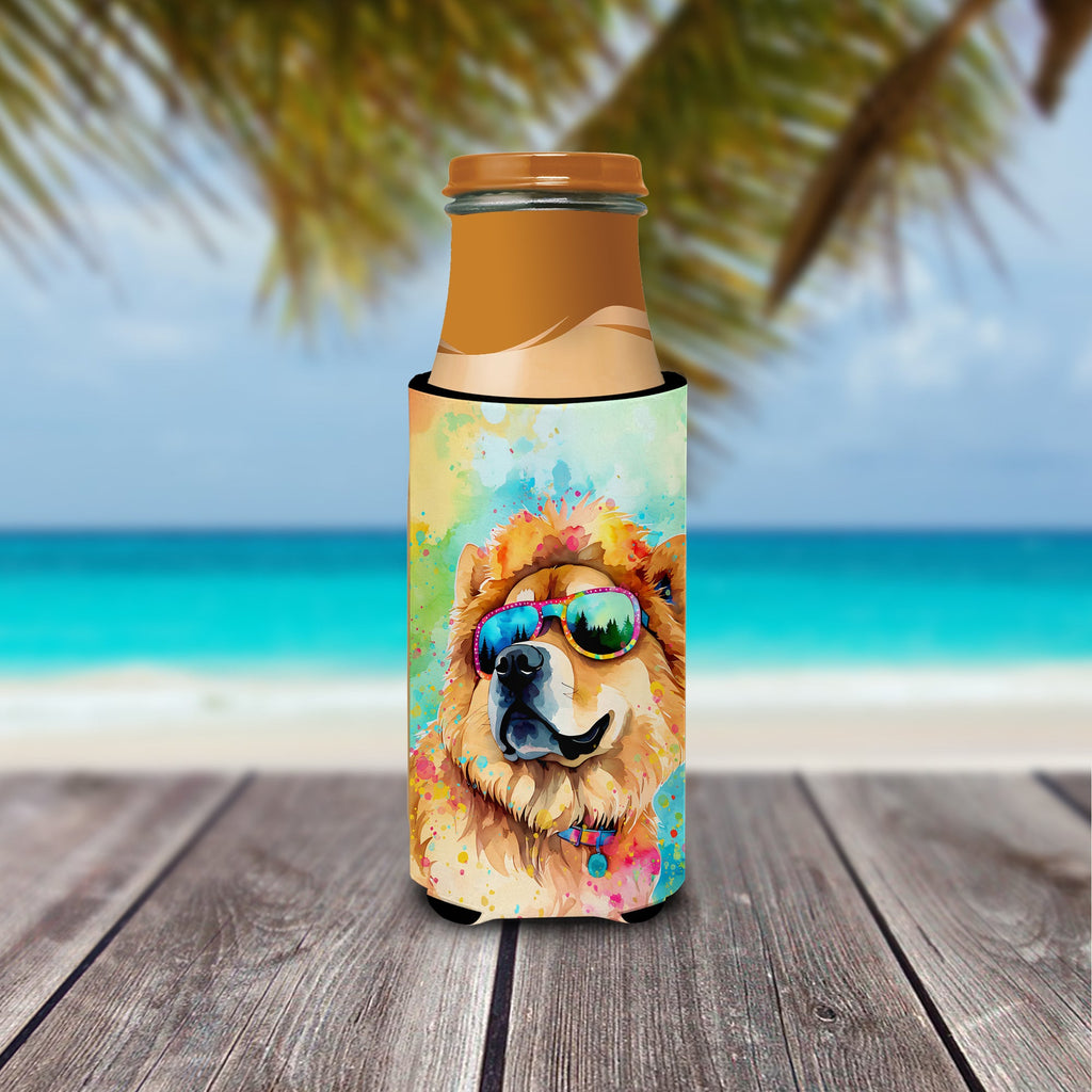 Chow Chow Hippie Dawg Slim Can Hugger , Insulated Foam Hugger for 12 oz Slim Cans, Beer Bottles & Water Bottles, Printed in USA