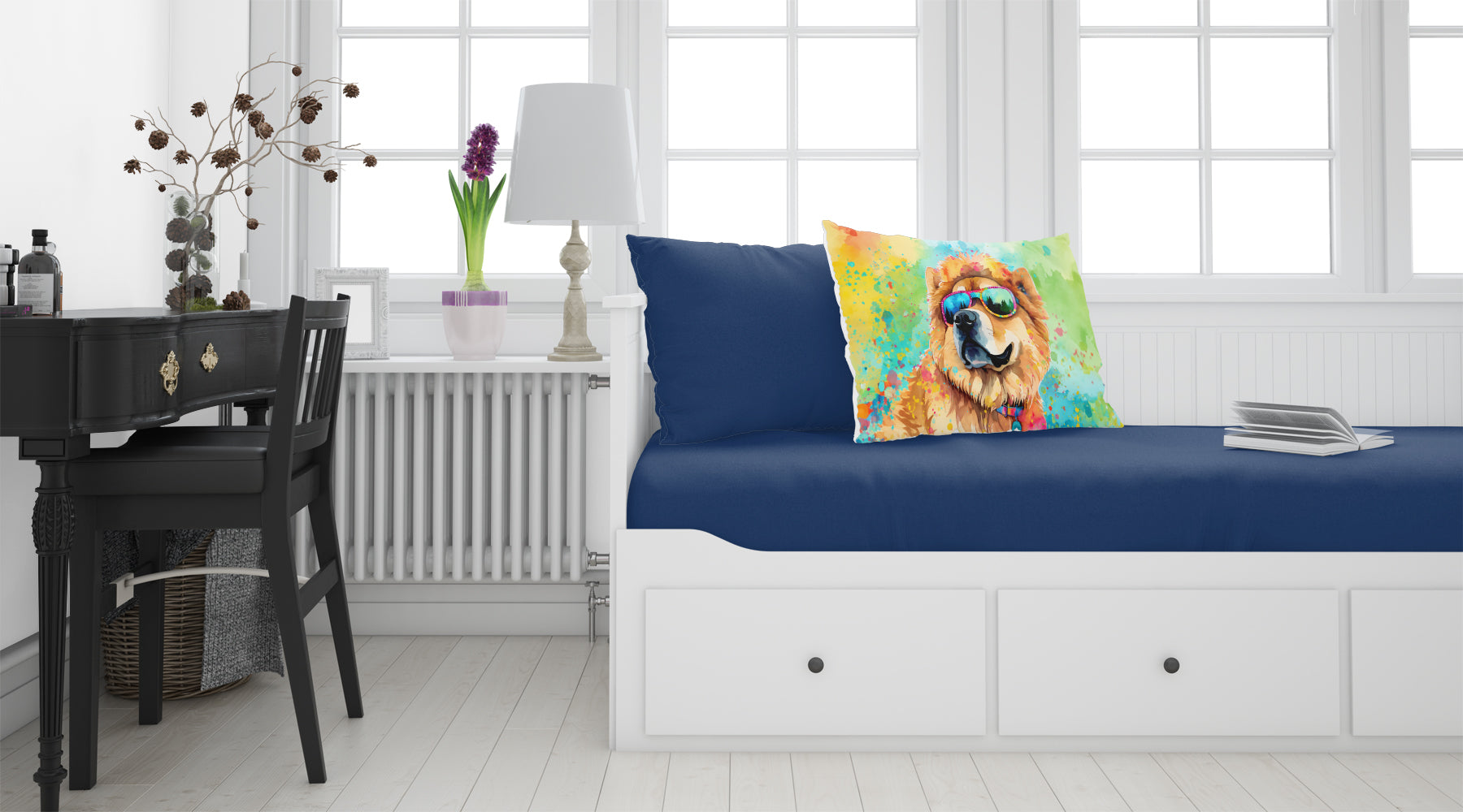 Chow Chow Hippie Dawg Standard Pillowcase Lightweight Super Soft Easy Care Decorative Artwork Pillowcase, Standard