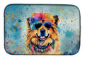 Chow Chow Hippie Dawg Dish Drying Mat Absorbent Dish Drying Mat Pad for Kitchen Counter Dish Drainer Mat for Countertop, 14 x 21", Multicolor