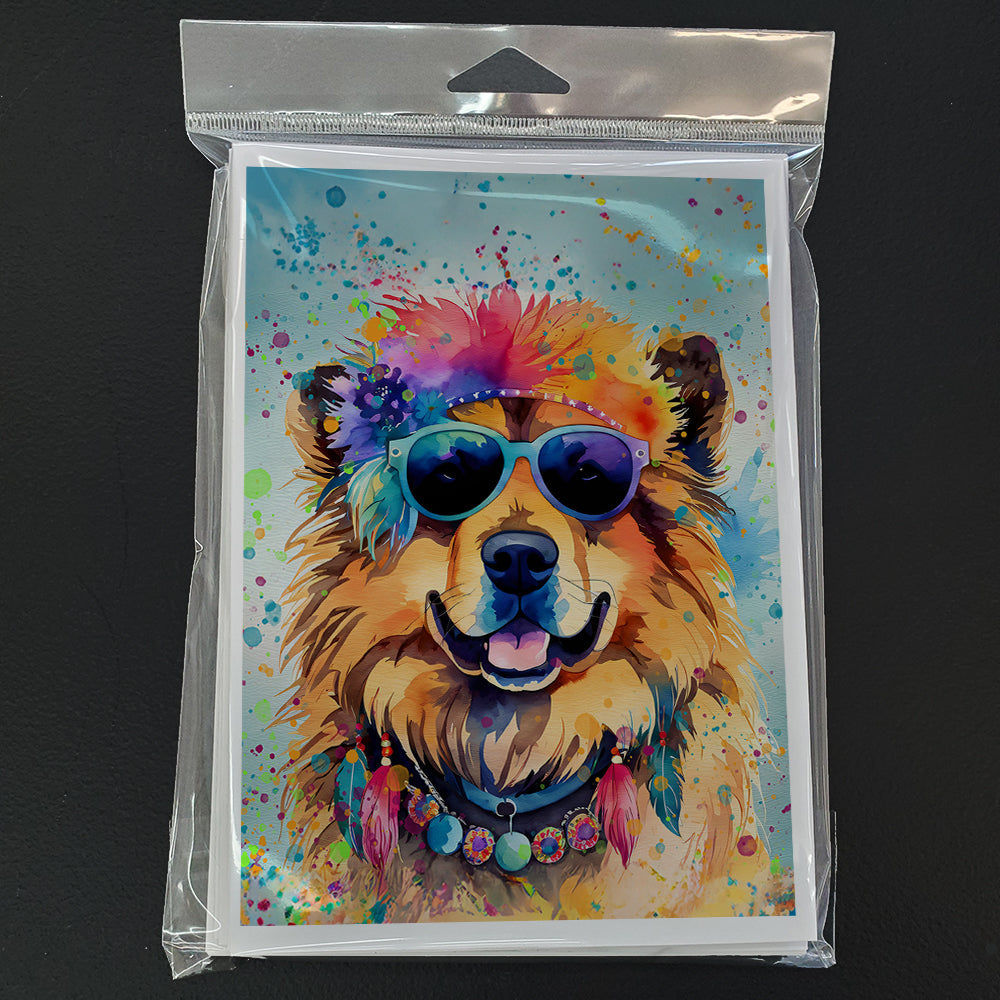 Chow Chow Hippie Dawg Greeting Cards Pack of 8 Blank Cards with Envelopes Whimsical A7 Size 5x7