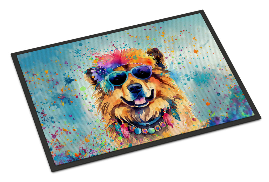 Chow Chow Hippie Dawg Doormat Indoor Outdoor 24H X 36W Front Door Mat Rugs for Entryway, Non Slip Washable Low Pile,