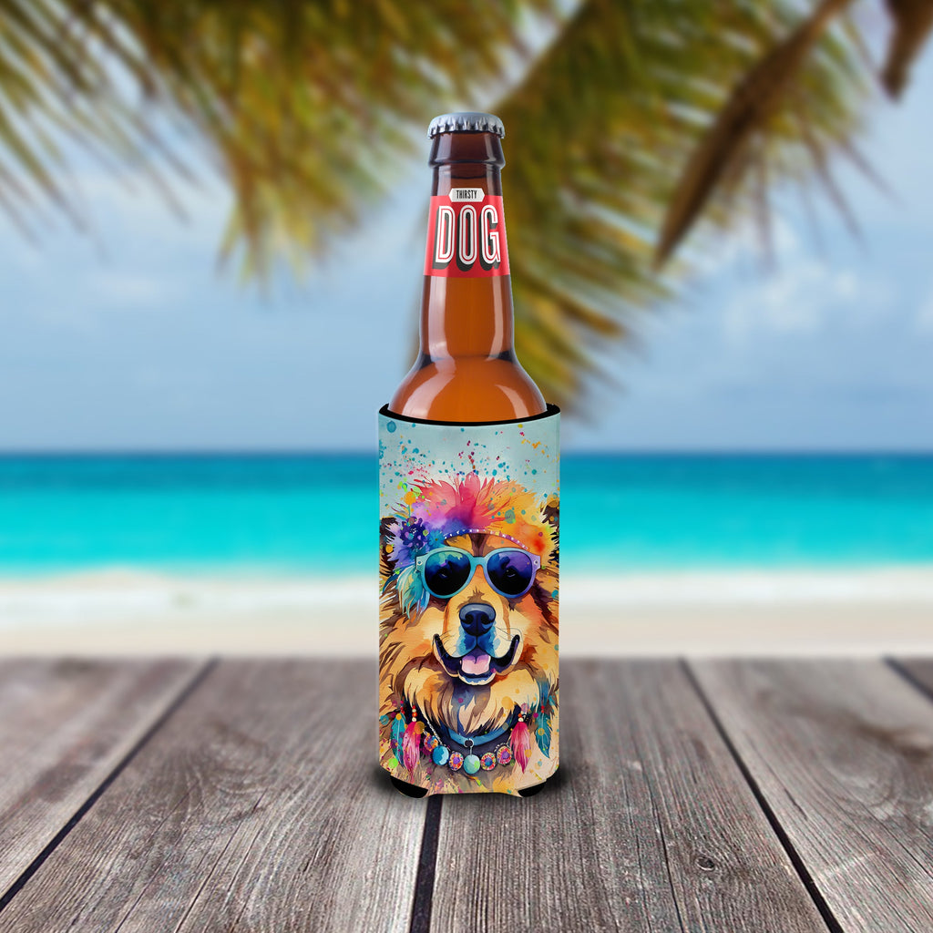 Chow Chow Hippie Dawg Slim Can Hugger , Insulated Foam Hugger for 12 oz Slim Cans, Beer Bottles & Water Bottles, Printed in USA