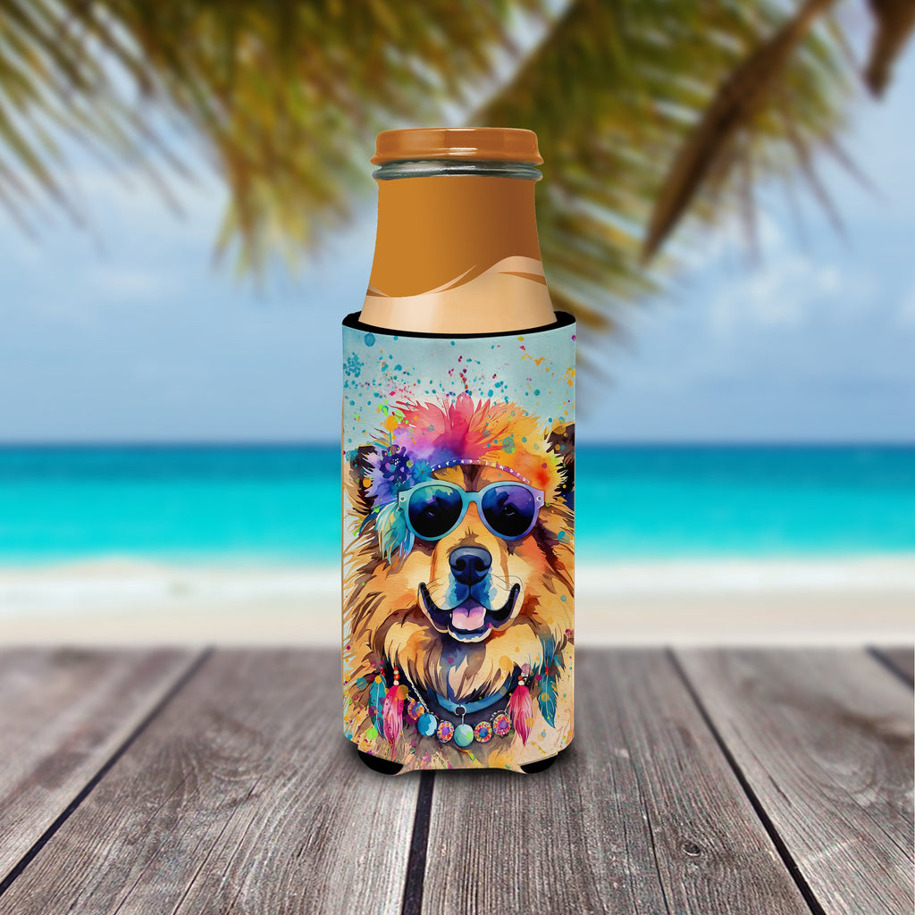 Chow Chow Hippie Dawg Slim Can Hugger , Insulated Foam Hugger for 12 oz Slim Cans, Beer Bottles & Water Bottles, Printed in USA