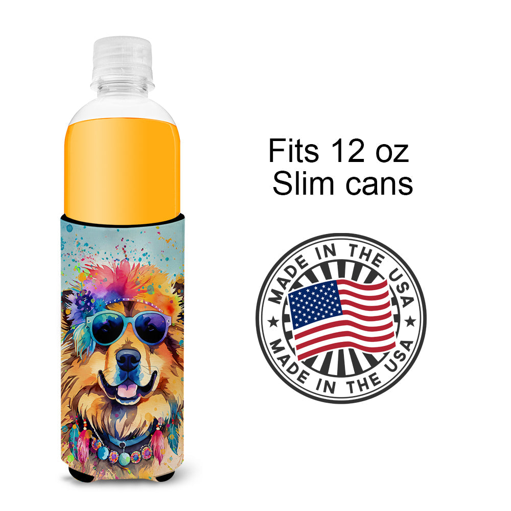 Chow Chow Hippie Dawg Slim Can Hugger , Insulated Foam Hugger for 12 oz Slim Cans, Beer Bottles & Water Bottles, Printed in USA