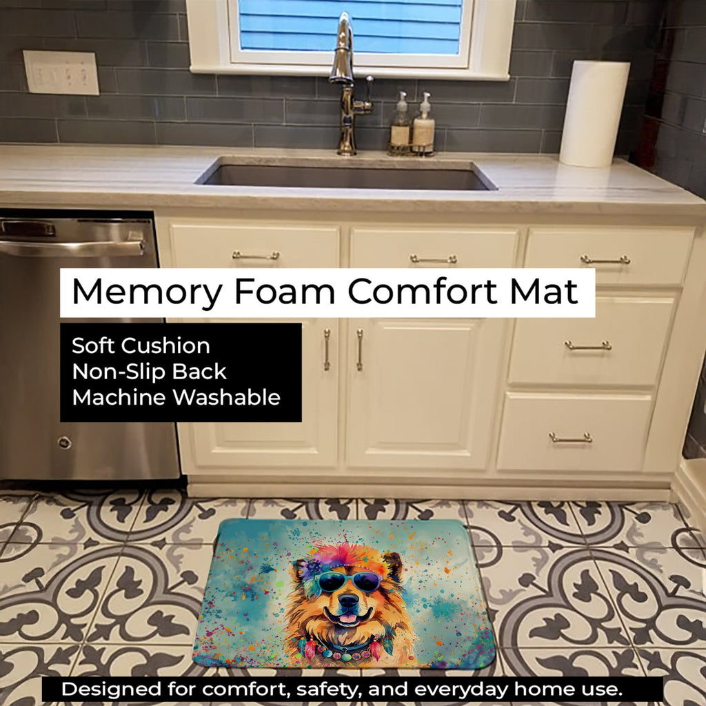 Chow Chow Hippie Dawg Memory Foam Kitchen Mat Machine Washable Anti-Fatigue Cushion Comfort Bath or Kitchen Rug