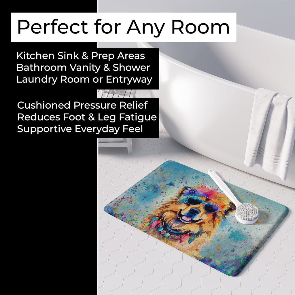 Chow Chow Hippie Dawg Memory Foam Kitchen Mat Machine Washable Anti-Fatigue Cushion Comfort Bath or Kitchen Rug