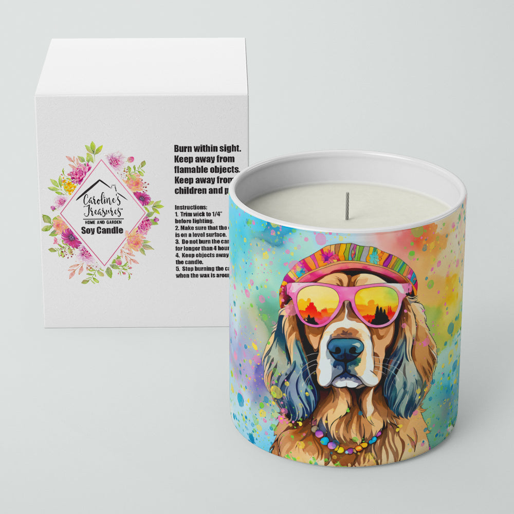 Cocker Spaniel Hippie Dawg Decorative Soy Candle Nature Soy Wax Essential Oil Home Decor Ideal for Bedroom Kitchen Bath Office Gift, 10 oz