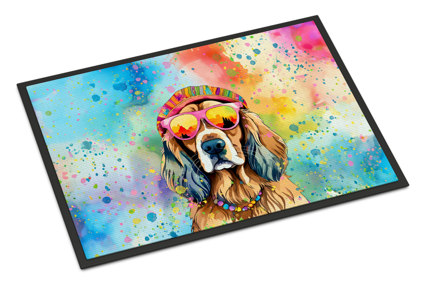 Cocker Spaniel Hippie Dawg Doormat Indoor Outdoor 18H X 27W Front Door Mat Rugs for Entryway, Non Slip Washable