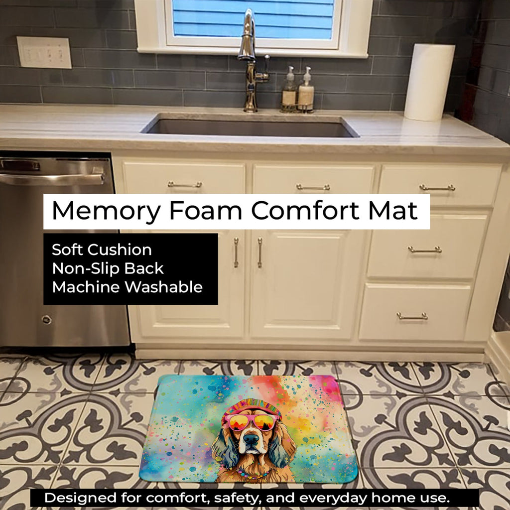 Cocker Spaniel Hippie Dawg Memory Foam Kitchen Mat Machine Washable Anti-Fatigue Cushion Comfort Bath or Kitchen Rug
