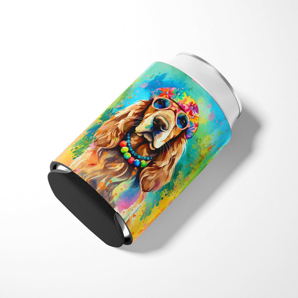 Cocker Spaniel Hippie Dawg Can or Bottle Hugger Cooler Sleeve for Standard 12 oz Cans, Insulated Foam Beer & Soda Can Hugger Reusable