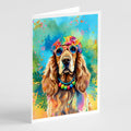 Cocker Spaniel Hippie Dawg Greeting Cards Pack of 8 Blank Cards with Envelopes Whimsical A7 Size 5x7