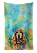 Cocker Spaniel Hippie Dawg Kitchen Towel Velour Plush Front and Cotton Loop Back Machine Washable