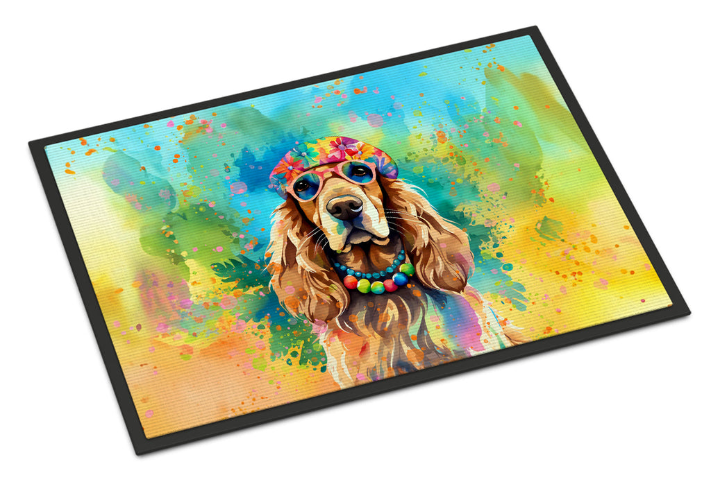 Cocker Spaniel Hippie Dawg Doormat Indoor Outdoor 18H X 27W Front Door Mat Rugs for Entryway, Non Slip Washable