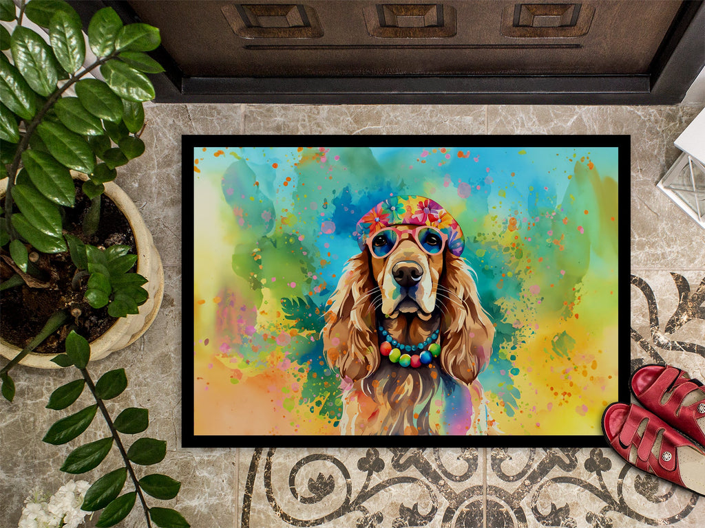 Cocker Spaniel Hippie Dawg Doormat Indoor Outdoor 18H X 27W Front Door Mat Rugs for Entryway, Non Slip Washable