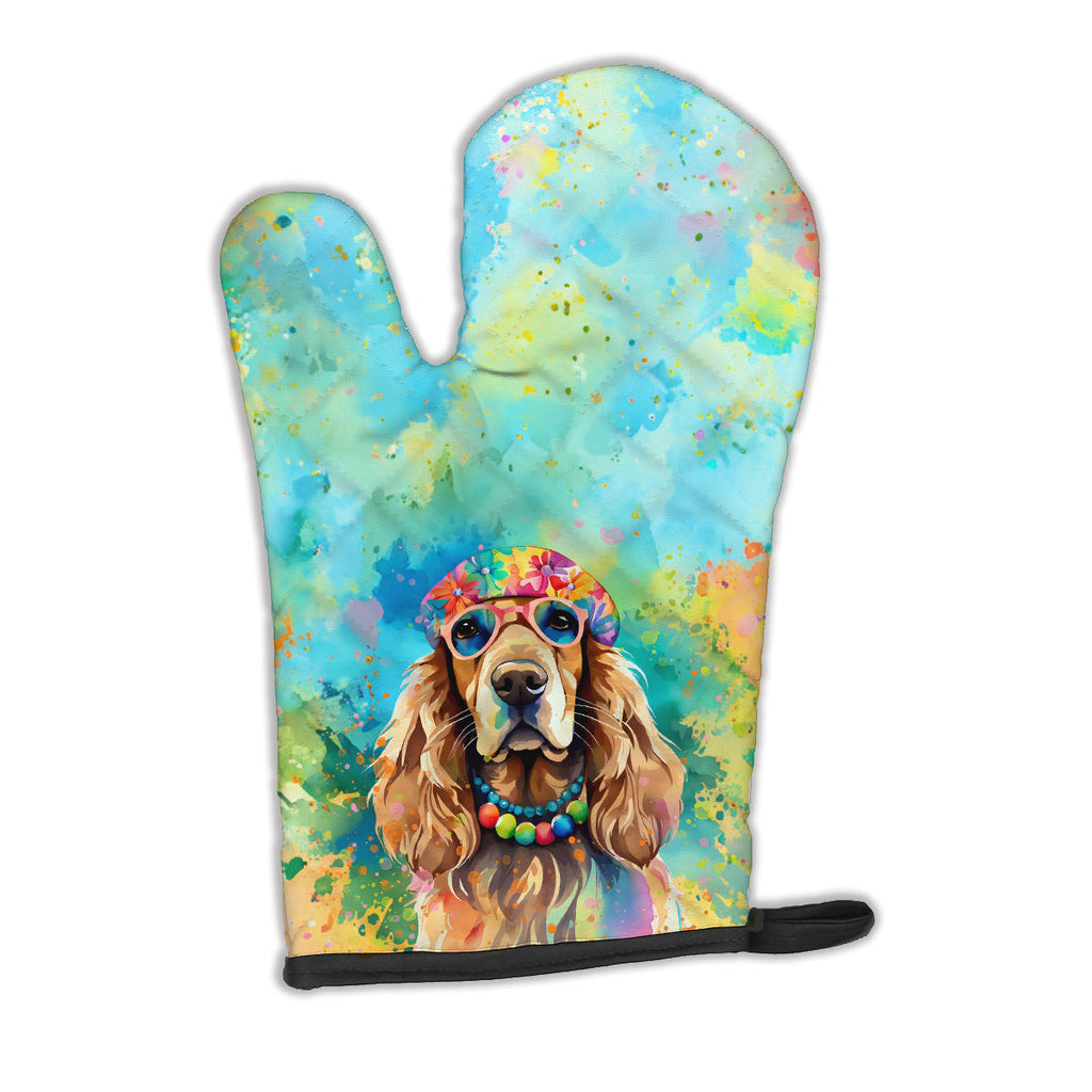Cocker Spaniel Hippie Dawg Oven Mitt Heat Resistant Thick Oven Mitt for Hot Pans and Oven, Kitchen Mitt Protect Hands, Cooking Baking Glove
