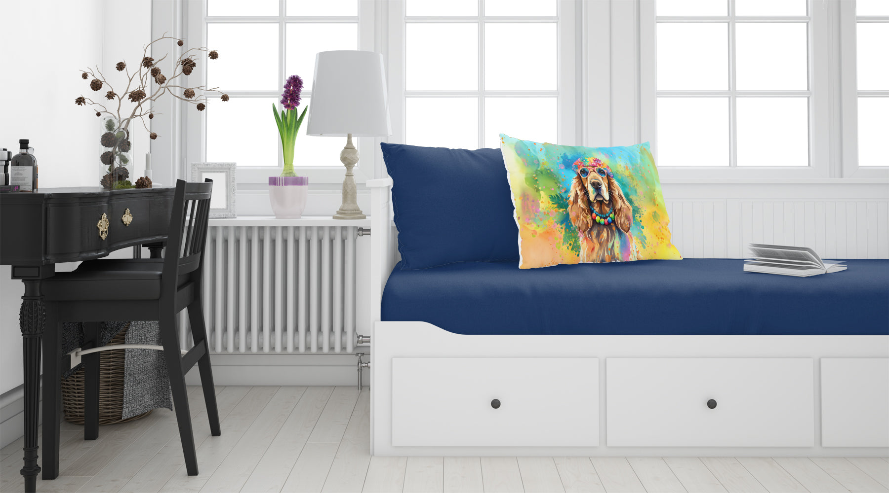 Cocker Spaniel Hippie Dawg Standard Pillowcase Lightweight Super Soft Easy Care Decorative Artwork Pillowcase, Standard