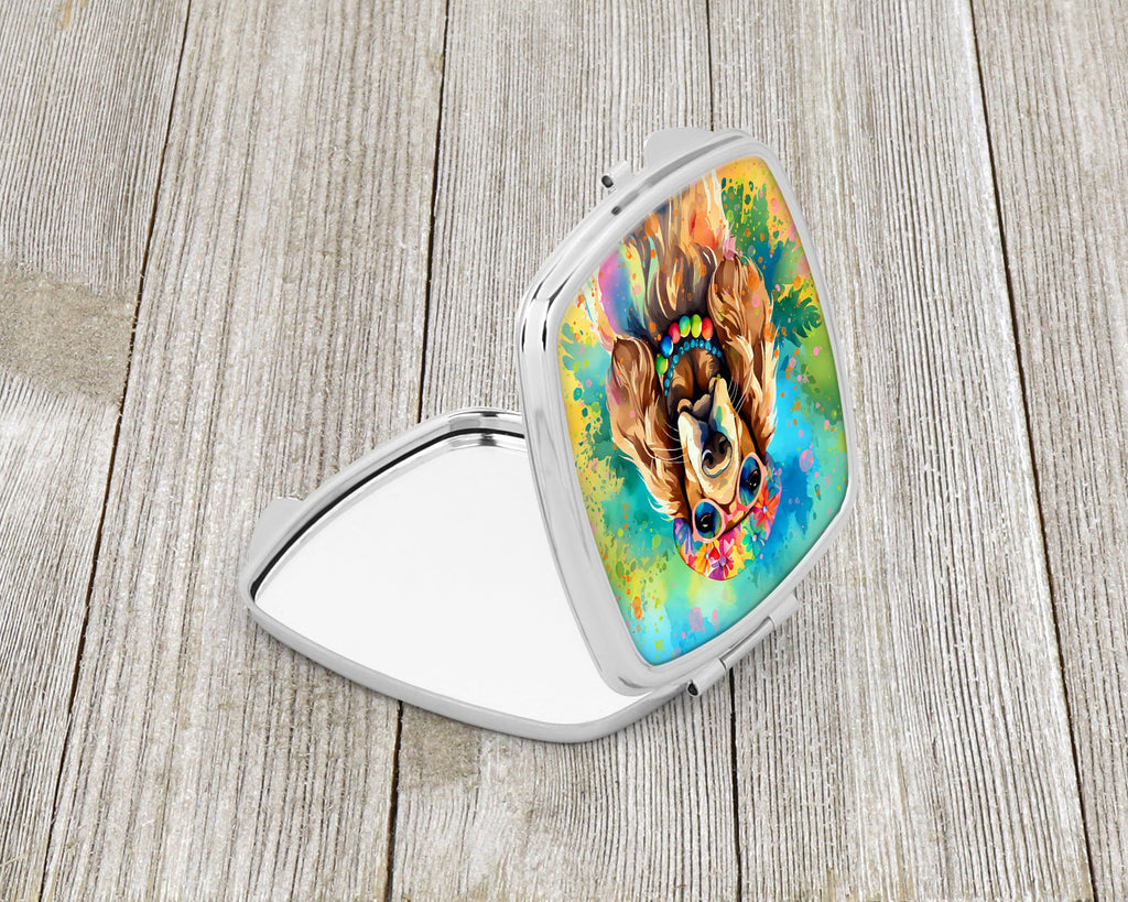 Cocker Spaniel Hippie Dawg Compact Mirror Decorative Travel Makeup Mirror for Women Girls Gifts Pocket Makeup Mirror Folding Handheld