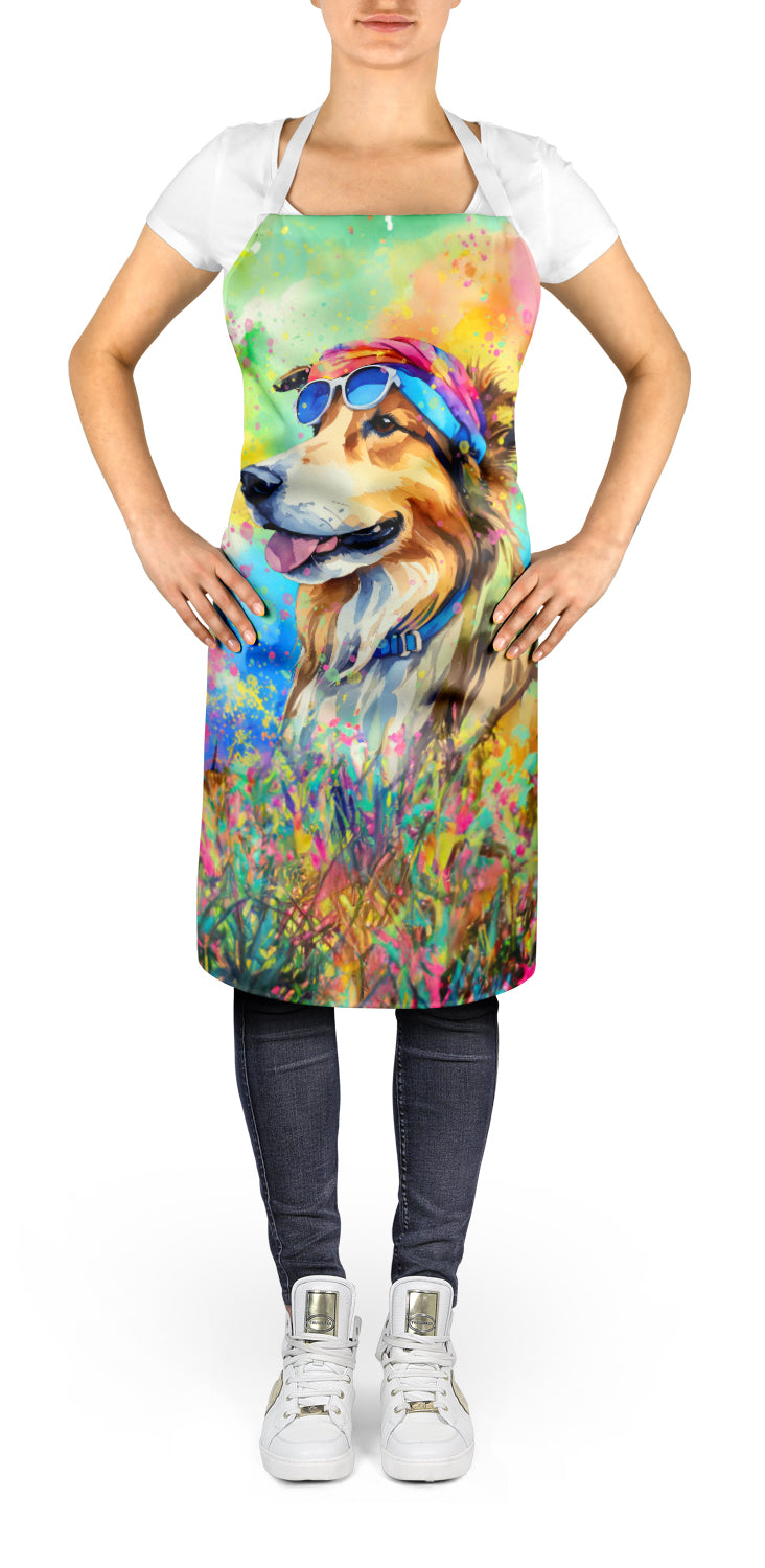 Collie Hippie Dawg Apron Cooking Kitchen Server Baking Crafts Gardening for Adult Women Men, Unisex, Large, Multicolor