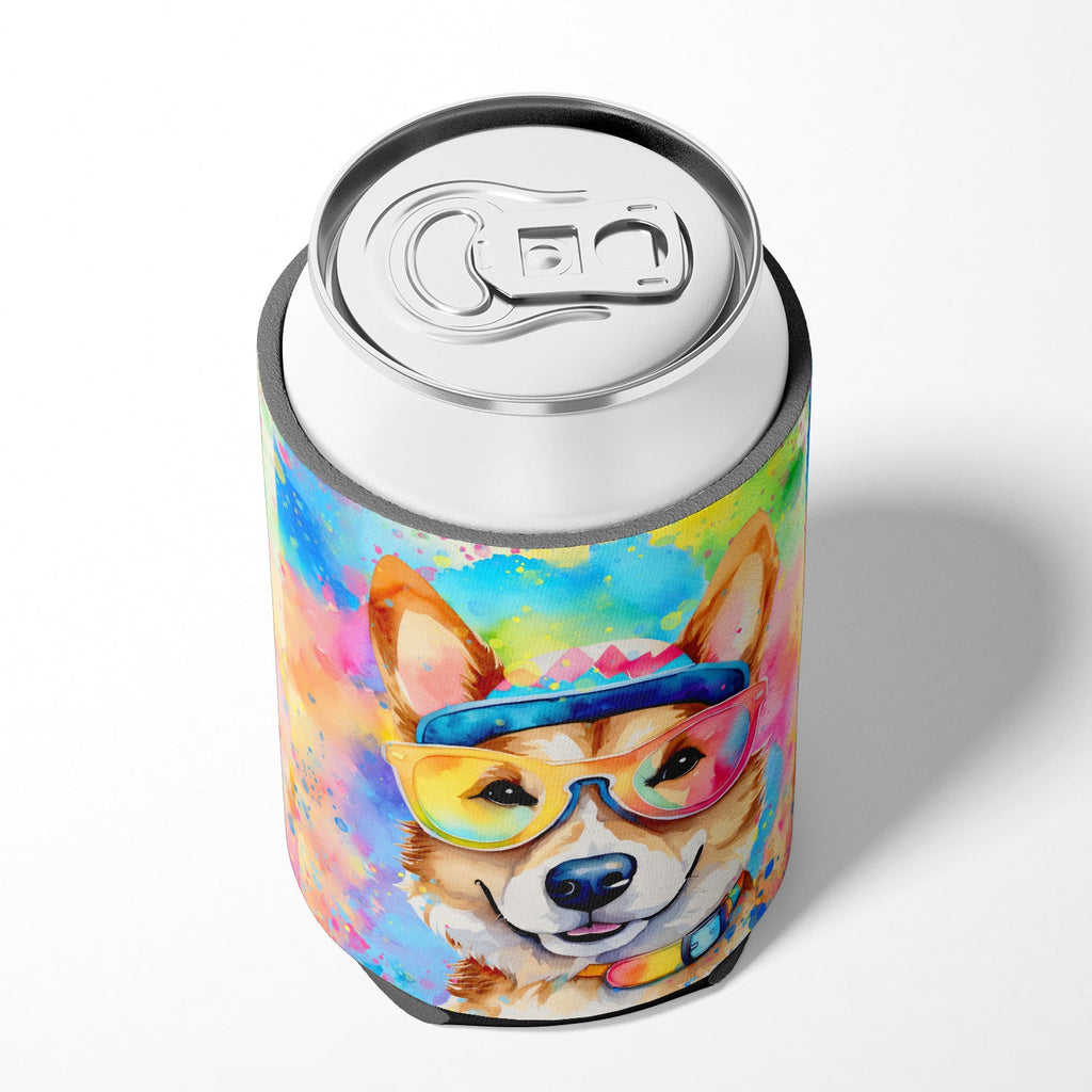 Corgi Hippie Dawg Can or Bottle Hugger Cooler Sleeve for Standard 12 oz Cans, Insulated Foam Beer & Soda Can Hugger Reusable