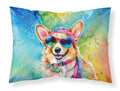 Corgi Hippie Dawg Standard Pillowcase Lightweight Super Soft Easy Care Decorative Artwork Pillowcase, Standard